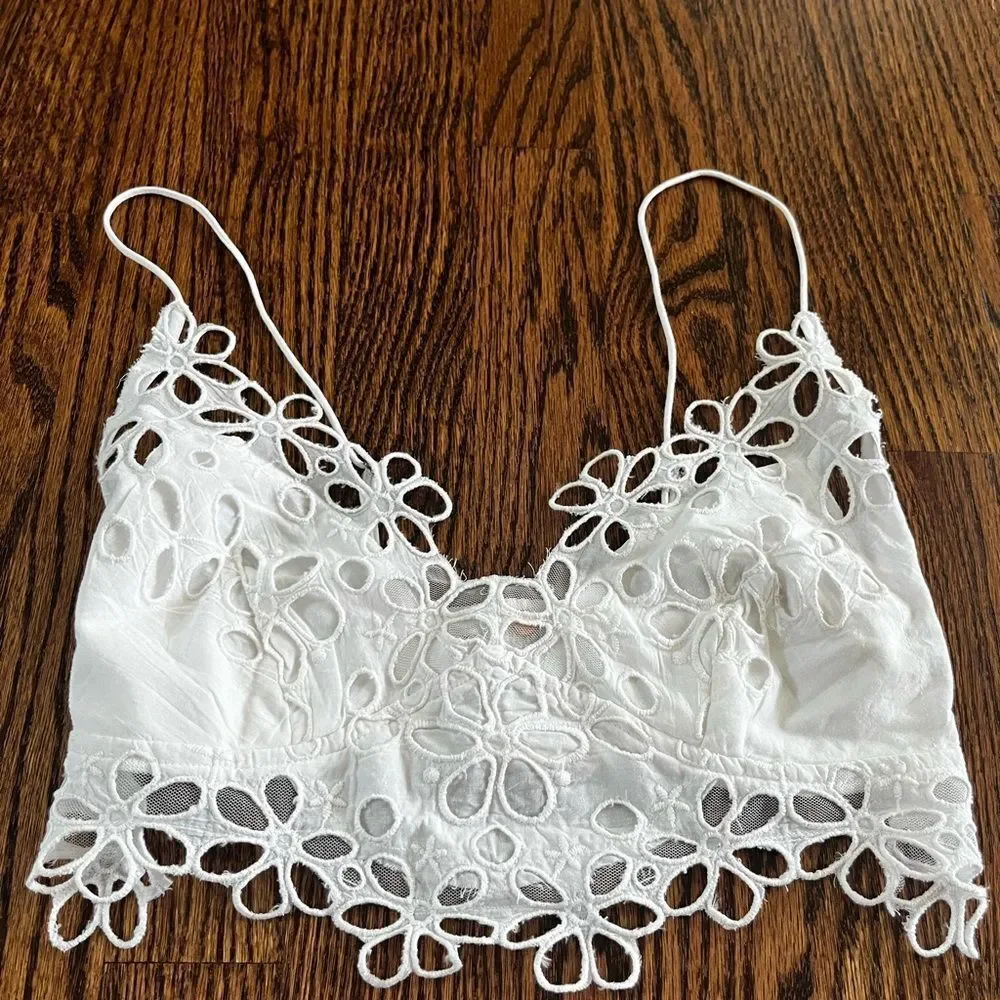 Free People Asteria Bralette White Intimately size Small